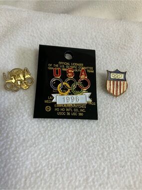 Vintage Olympics 1996 USA Olympic Rings and other Olympics Pin lot of 3